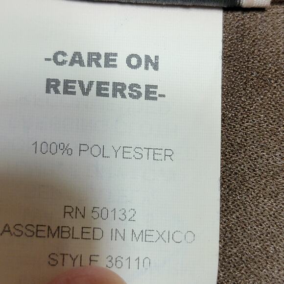 Bon Worth LS Full Button Brown Faux Suede Shirt Leaves - Size Large - Picture 5 of 6